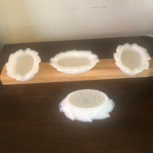Set of Milk Glass Ashtrays